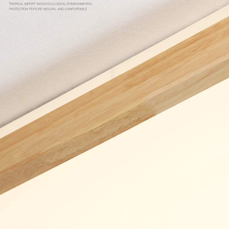 LED Flush Ceiling Light Fixtures with Acrylic Shade Wooden Flush Mount Ceiling Fixture