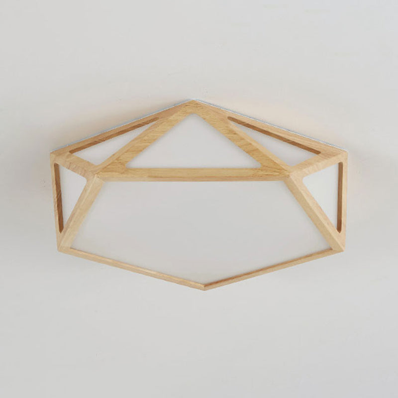 Houten inbouwplafondlamp met acrylkap LED moderne inbouwplafondarmatuur