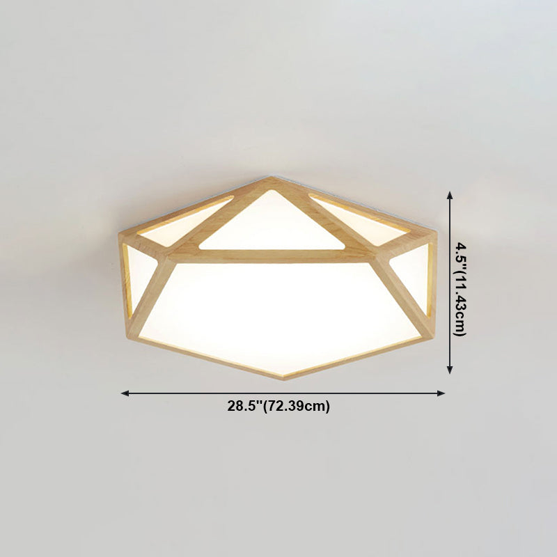 Houten inbouwplafondlamp met acrylkap LED moderne inbouwplafondarmatuur