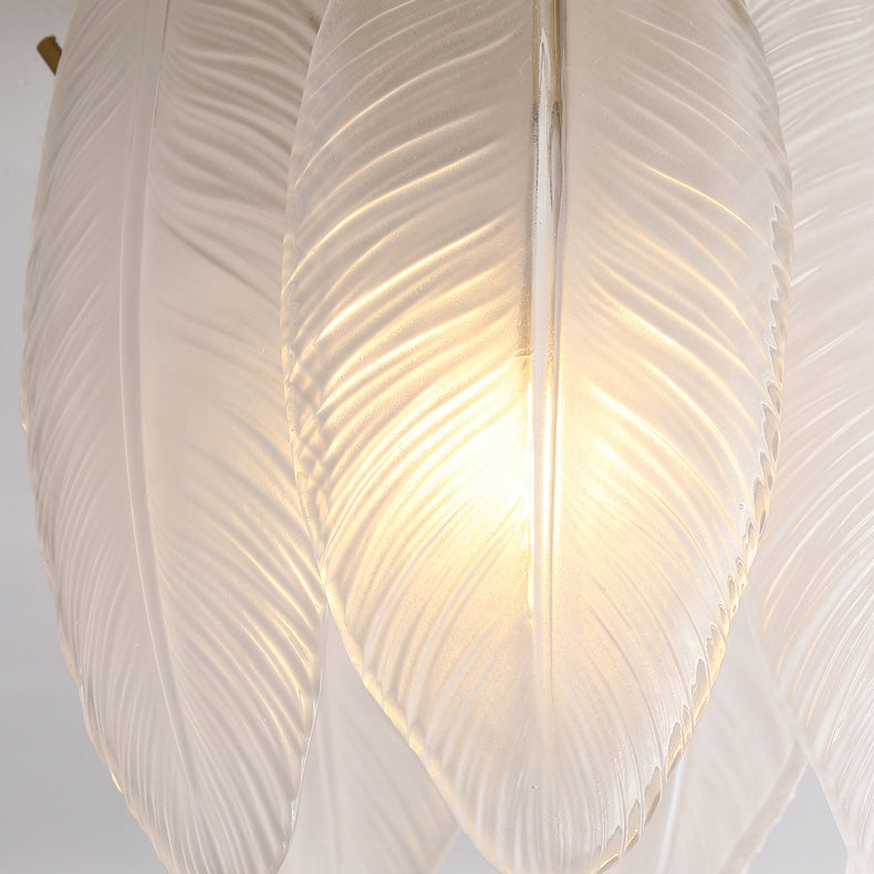 Luminaire encastré au plafond en plumes, style simple, doré