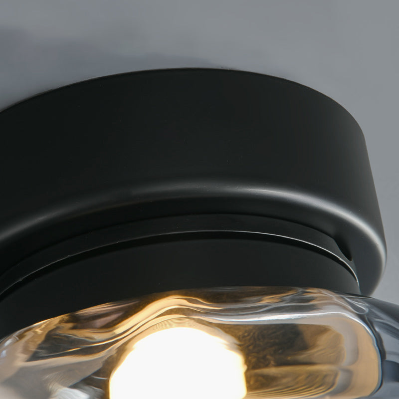 Plafonnier semi-encastré moderne, éclairage de plafond simple en verre pour balcon