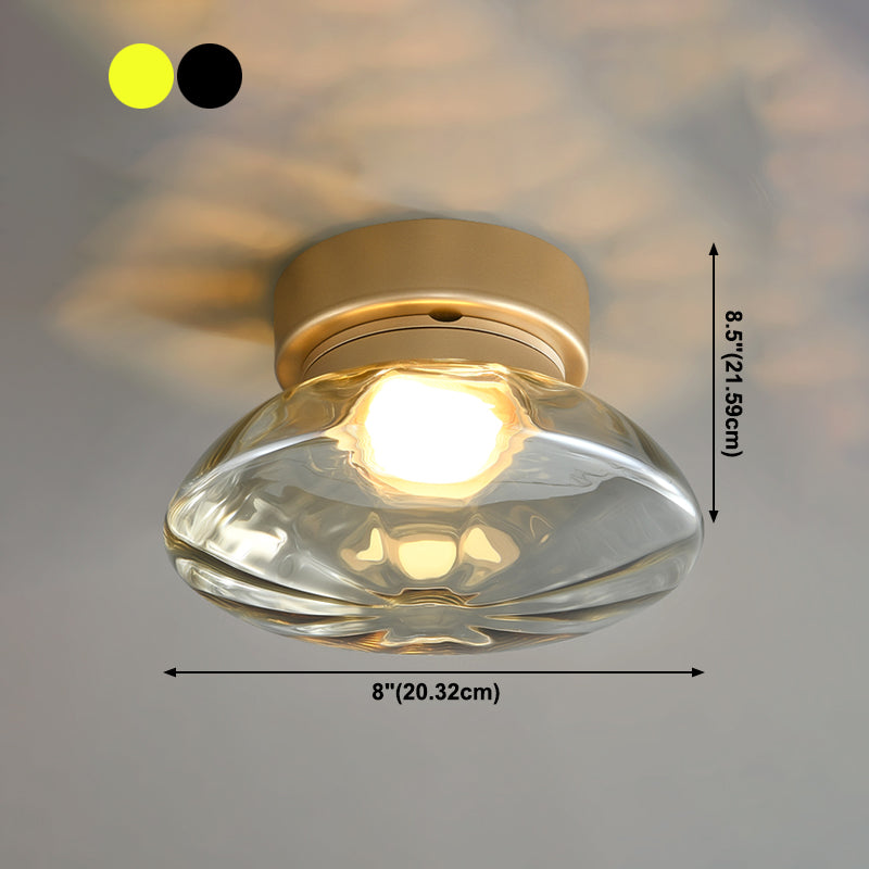 Lámpara de techo de balcón de vidrio simple con iluminación de techo semi empotrada moderna