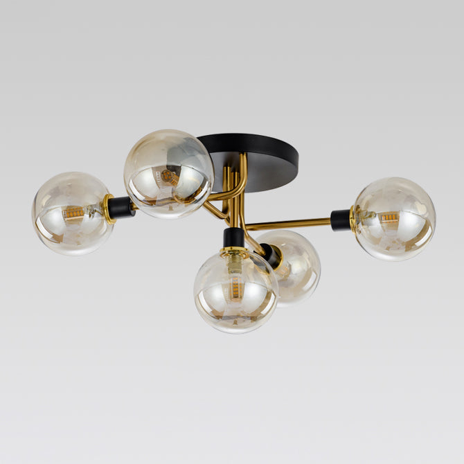 Round Glass Ceiling Mount Lighting Minimalist-Style Semi Flush Ceiling Light Fixture
