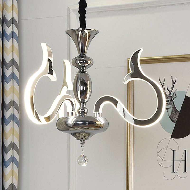 Modern Style Geometric Shape Chandelier Metal LED Hanging Light for Bedroom