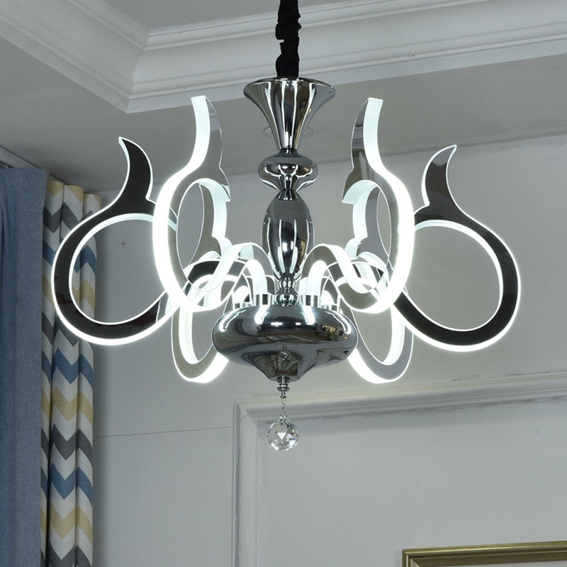 Modern Style Geometric Shape Chandelier Metal LED Hanging Light for Bedroom