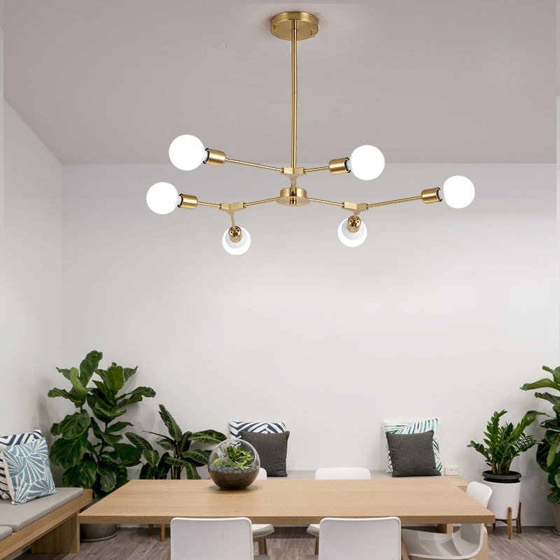 Postmodern Pendant Lamp Adjustable Metal Living Room Chandelier Lamp