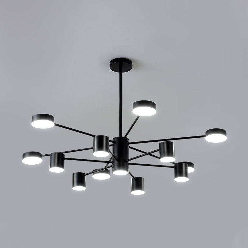 Nordic Metal Chandelier Black Multi Light Hanging Light for Bedroom