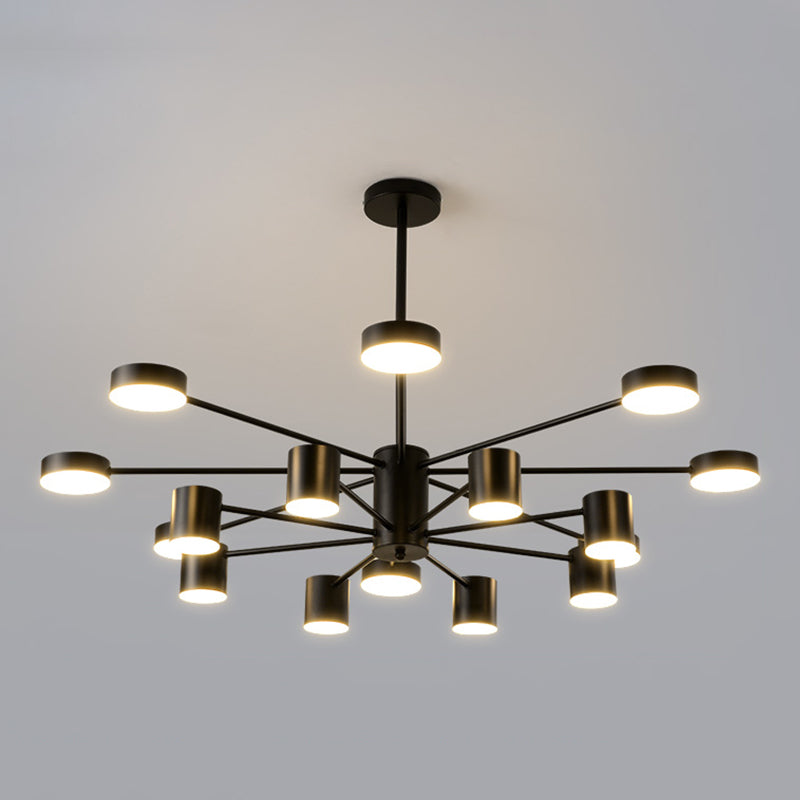 Nordic Metal Chandelier Black Multi Light Hanging Light for Bedroom