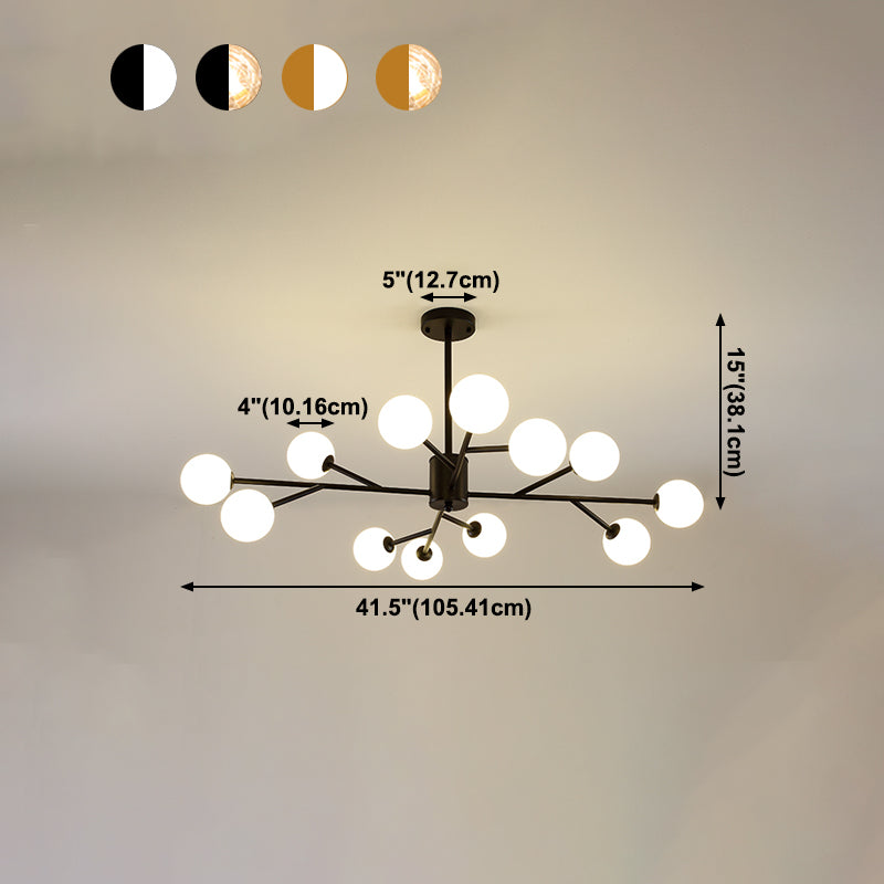 Lámpara de colgante de suspensión de múltiples lámparas de lámpara moderna con sombra de vidrio
