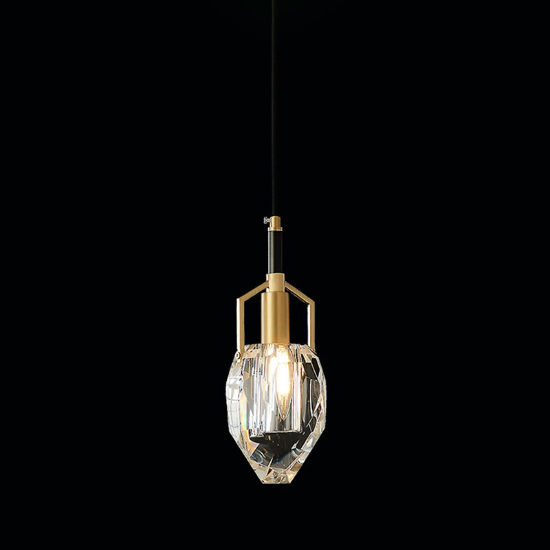 Crystal Geométric Pendant Light Modern Model Affigie Simplicité Légères suspendues 1 Lumière