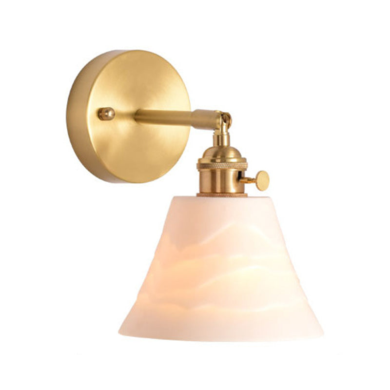 Application murale à tête simple contemporaine blanc cérame en céramique mural luminaire monté