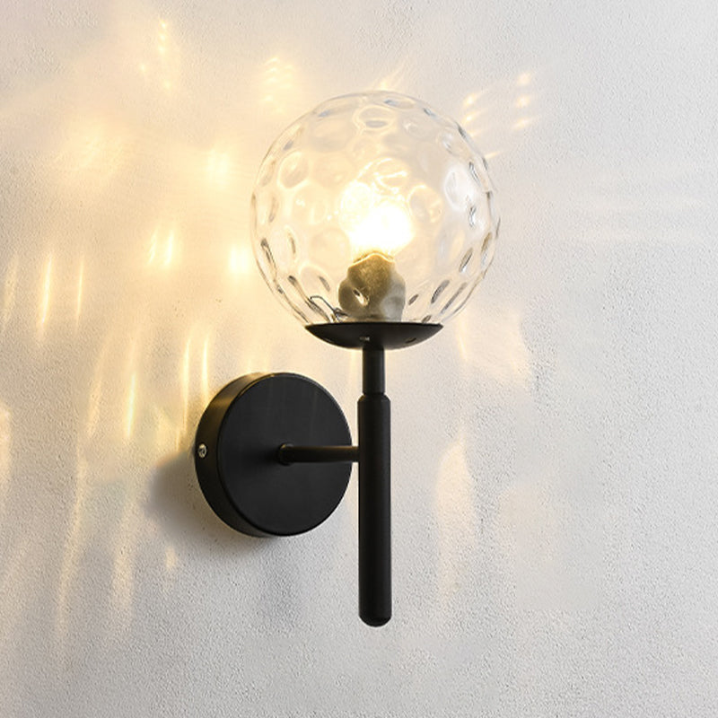 Contemporary Single Head Wall Sconce Glass Ball Shade Wall Mounted Light for Living Room