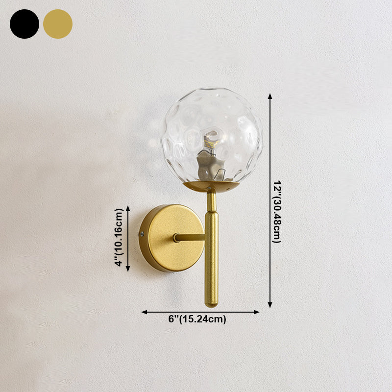 Contemporary Single Head Wall Sconce Glass Ball Shade Wall Mounted Light for Living Room