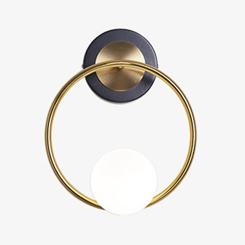 Discina de pared de vidrio blanco 1 lámpara de luz montada en la pared para sala de estudio