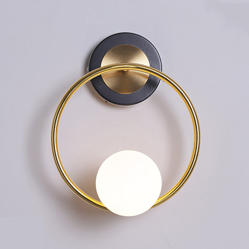 Discina de pared de vidrio blanco 1 lámpara de luz montada en la pared para sala de estudio