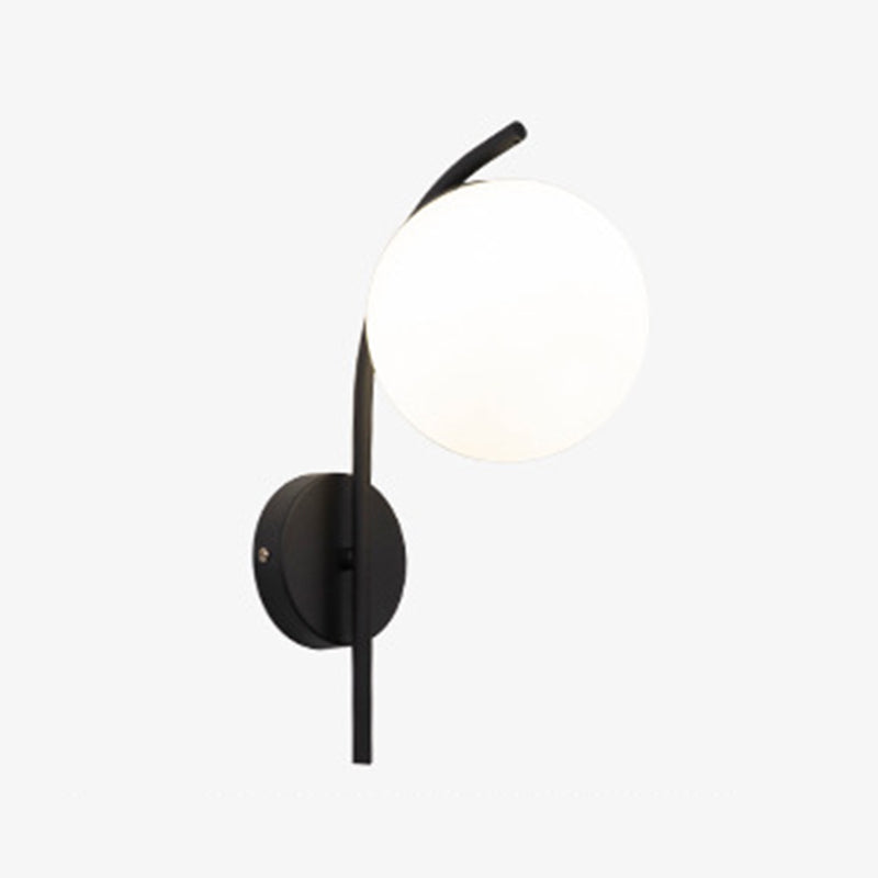 Casa de pared de lámpara de vidrio contemporánea 1 cabezal de metal de metal lámpara montada en la pared