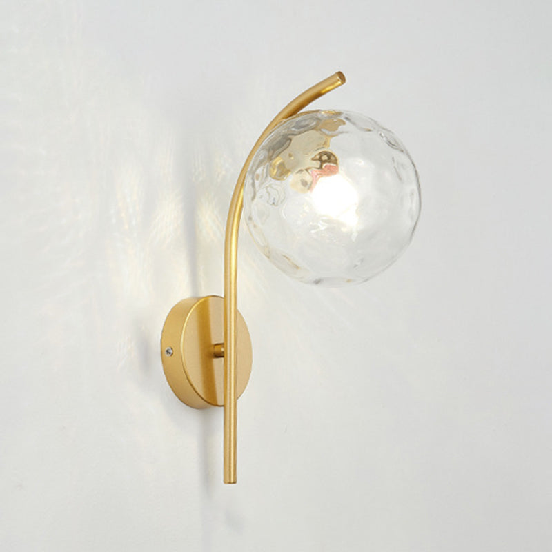 Casa de pared de lámpara de vidrio contemporánea 1 cabezal de metal de metal lámpara montada en la pared