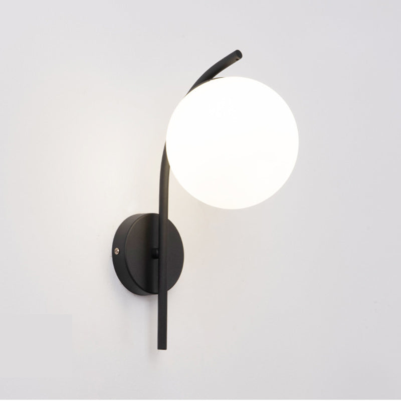 Casa de pared de lámpara de vidrio contemporánea 1 cabezal de metal de metal lámpara montada en la pared