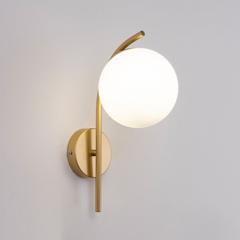 Casa de pared de lámpara de vidrio contemporánea 1 cabezal de metal de metal lámpara montada en la pared
