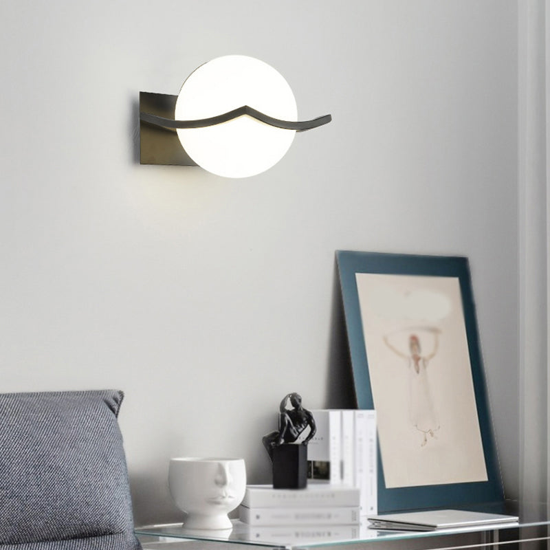 Luminaires d'éclairage en verre de style simple, une lampe murale de tête pour la chambre