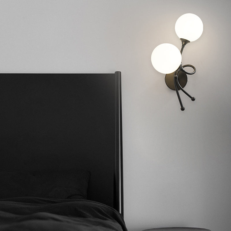 Chambre à coucher simple luminaires d'éclairage en verre blanc éclairage mural