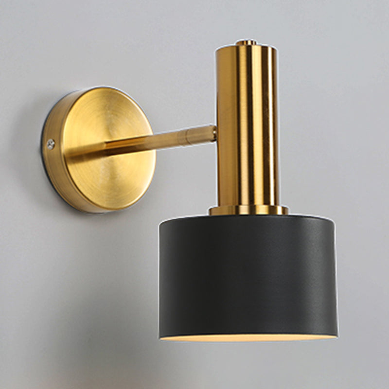 Postmodern Metal Wall Sconce 1 Blub Golden Wall Mounted Light Fixture for Bedroom