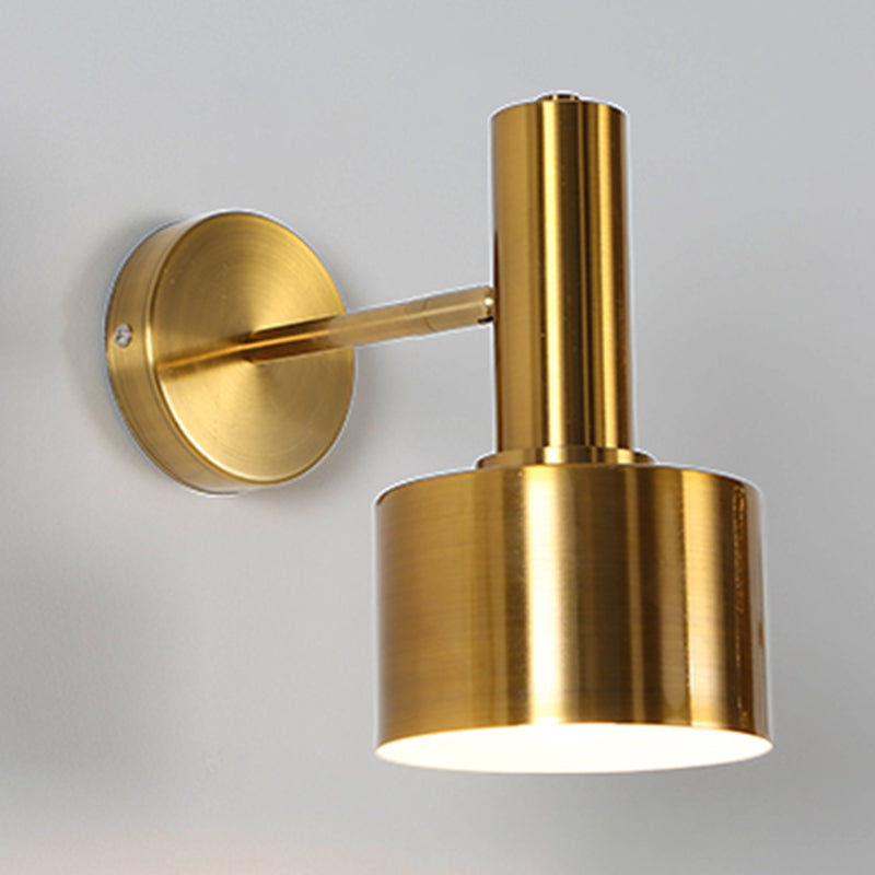 Postmodern Metal Wall Sconce 1 Blub Golden Wall Mounted Light Fixture for Bedroom