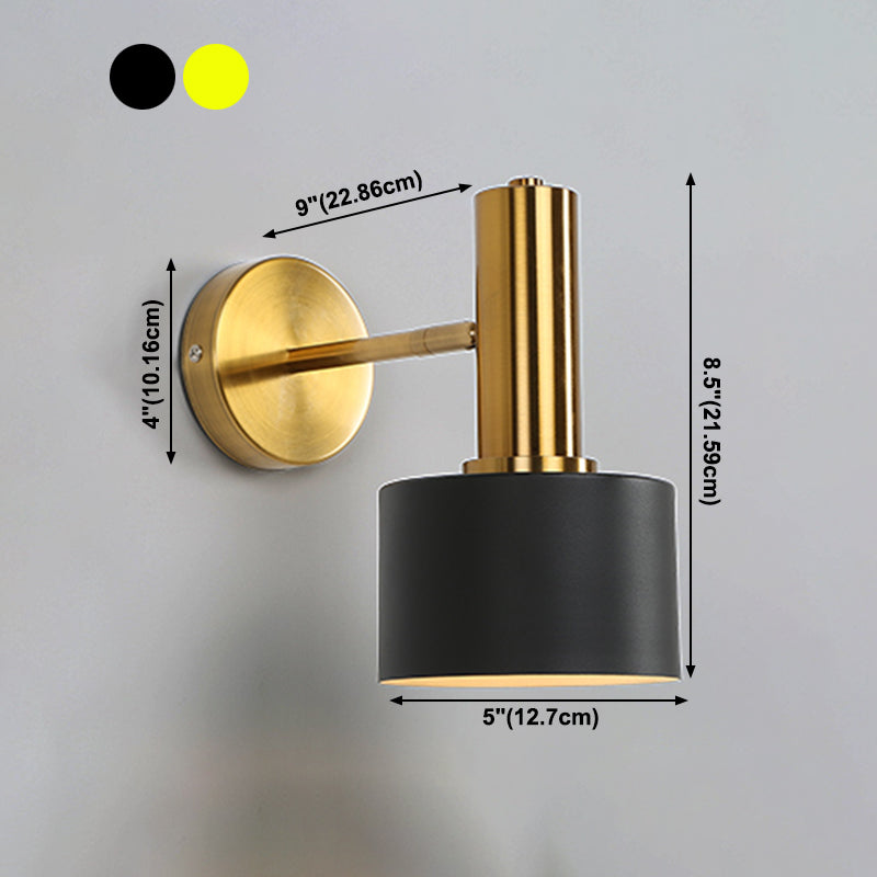 Postmodern Metal Wall Sconce 1 Blub Golden Wall Mounted Light Fixture for Bedroom