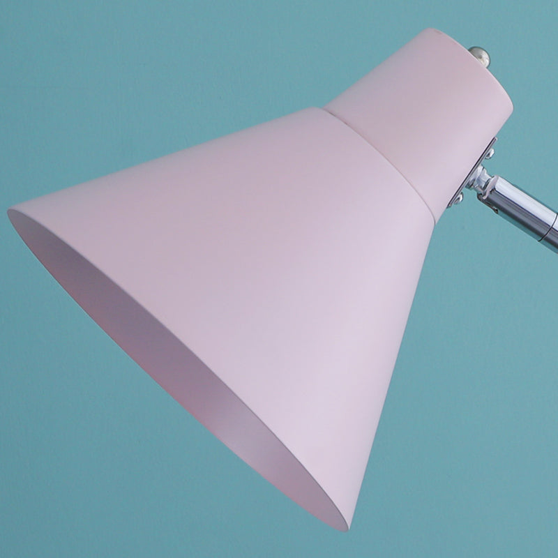 Côté de lecture de sol en métal moderne Cône 1-Light Light avec tiroir pour le salon