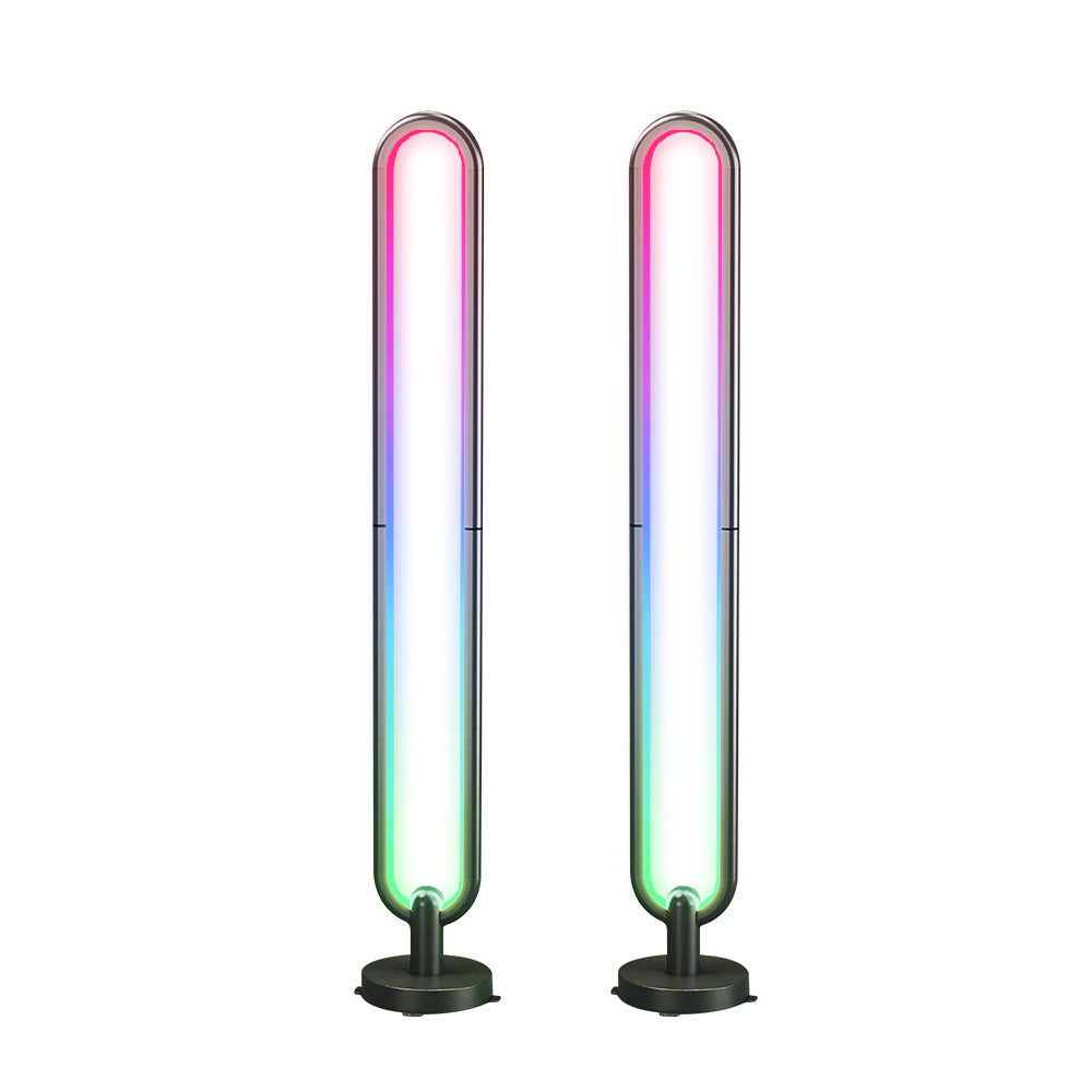 Luz de piso Bluetooth con forma ovalada Modern Metal dormitorio RGB Luz de pie