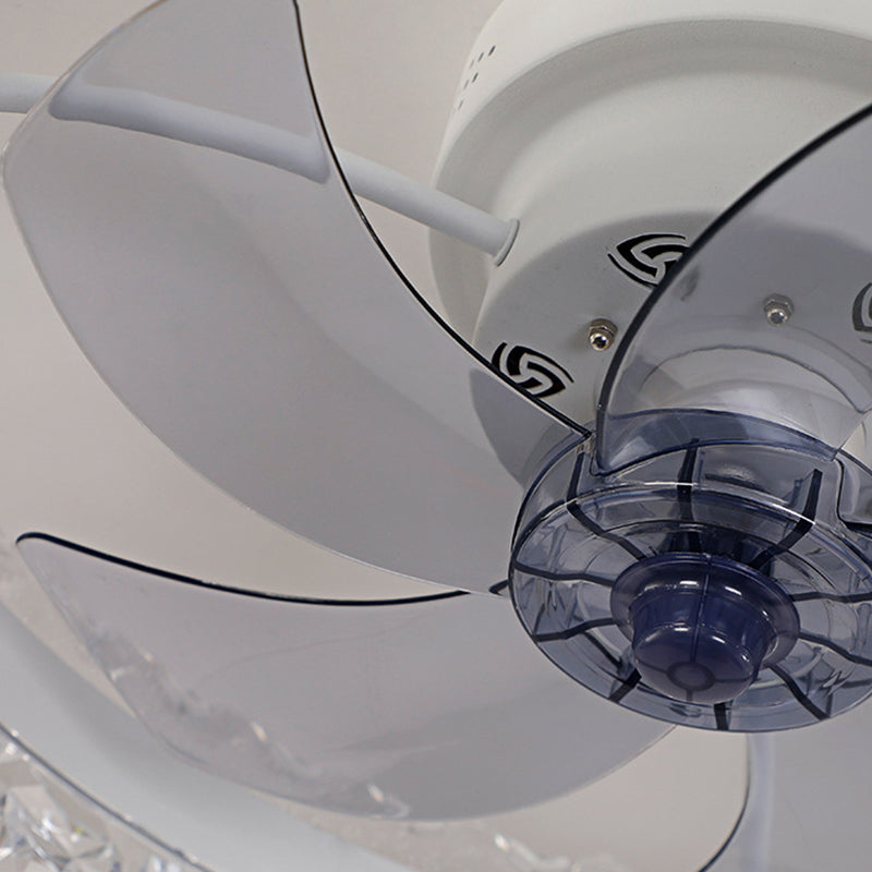 Minimalist LED Ceiling Fan Light Circular Semi Flush Ceiling Light with Acrylic Shade