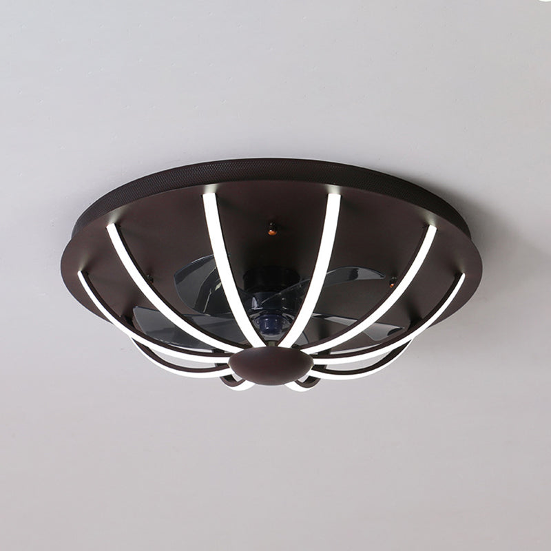 Metall Lineare Lüfterbeleuchtung minimalistische künstlerische Schlafzimmer LED Semi Flush Deckenleuchte