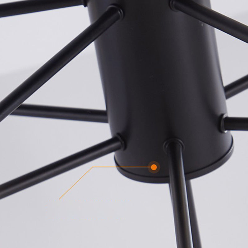 Nordic Globe Chandelier Black Multi Light Hanging Light with White Glass for Bedroom