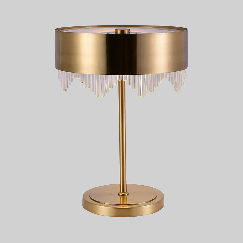 Modernista 1 scrivania cristallina a testa in oro chiaro lampada da tavolo notturno con tonalità metallica