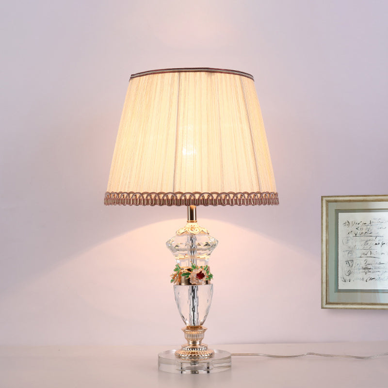 Modernisme Urnvormige taakverlichting Handgeslepen kristal 1-lamps leeslamp in blauw/beige
