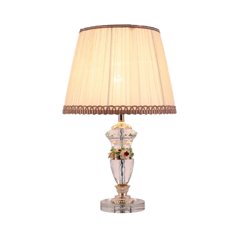 Modernisme Urnvormige taakverlichting Handgeslepen kristal 1-lamps leeslamp in blauw/beige
