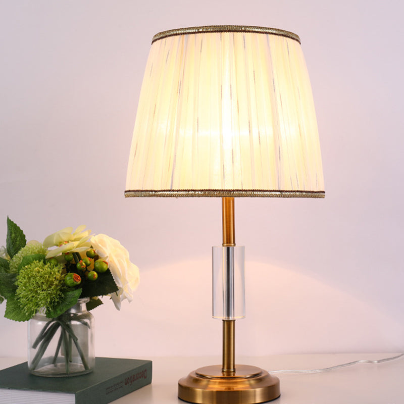 Contemporain 1 Task Task Lighting White Barrel Reading Livre Light with Fabric Shade