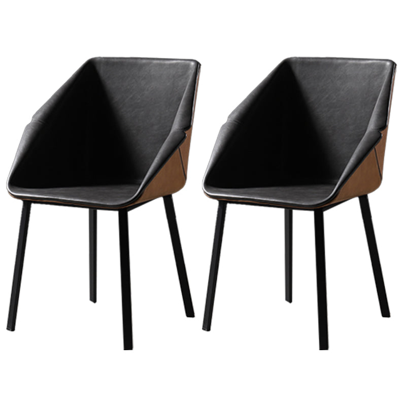 Silla de comedor de metal de estilo industrial Silla de comedor con respaldo sólido y brazo