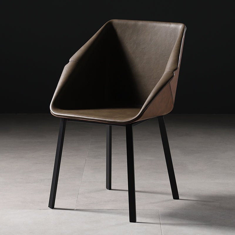 Silla de comedor de metal de estilo industrial Silla de comedor con respaldo sólido y brazo