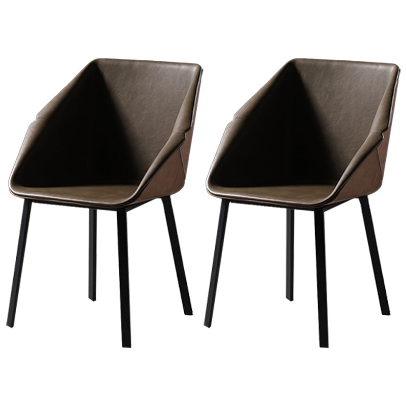 Silla de comedor de metal de estilo industrial Silla de comedor con respaldo sólido y brazo