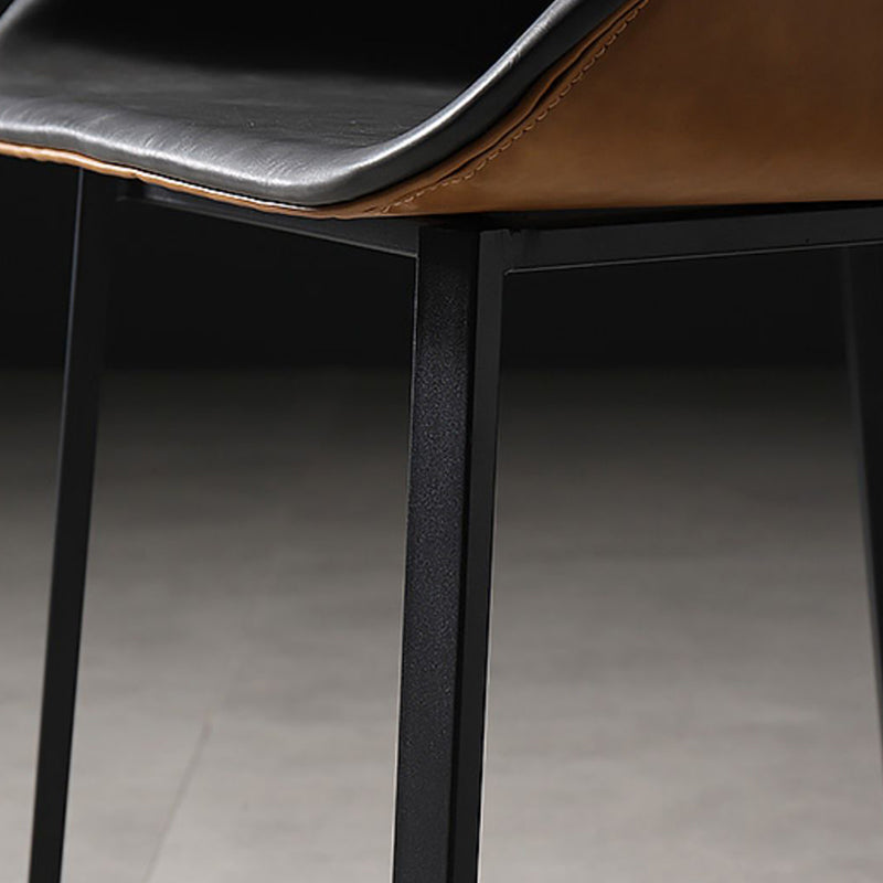 Silla de comedor de metal de estilo industrial Silla de comedor con respaldo sólido y brazo