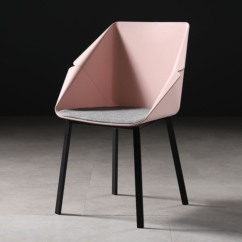 Silla de comedor de metal de estilo industrial Silla de comedor con respaldo sólido y brazo