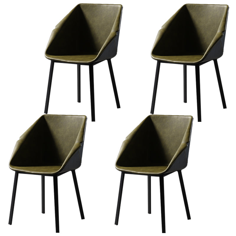 Silla de comedor de metal de estilo industrial Silla de comedor con respaldo sólido y brazo