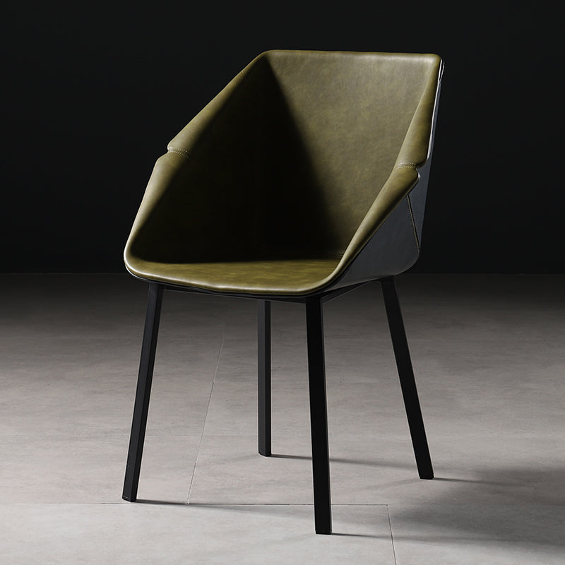 Silla de comedor de metal de estilo industrial Silla de comedor con respaldo sólido y brazo