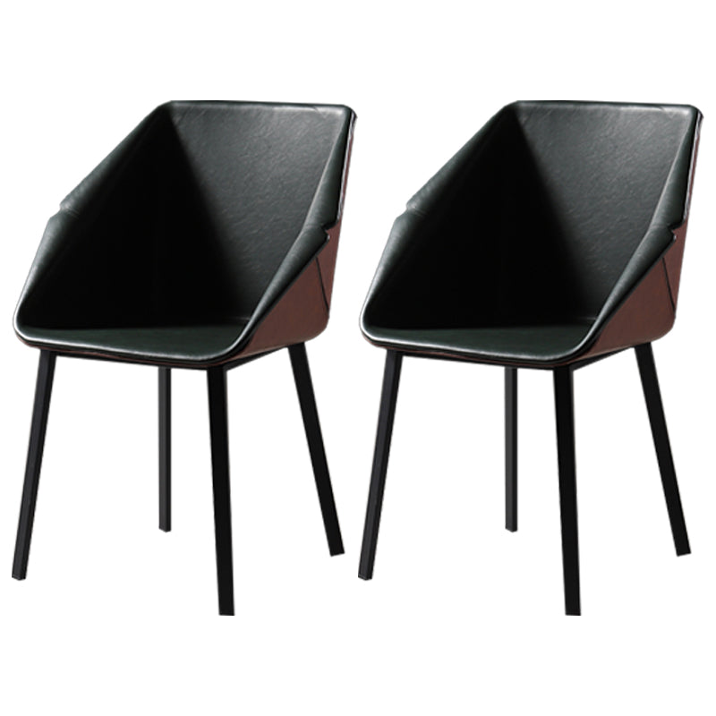 Silla de comedor de metal de estilo industrial Silla de comedor con respaldo sólido y brazo