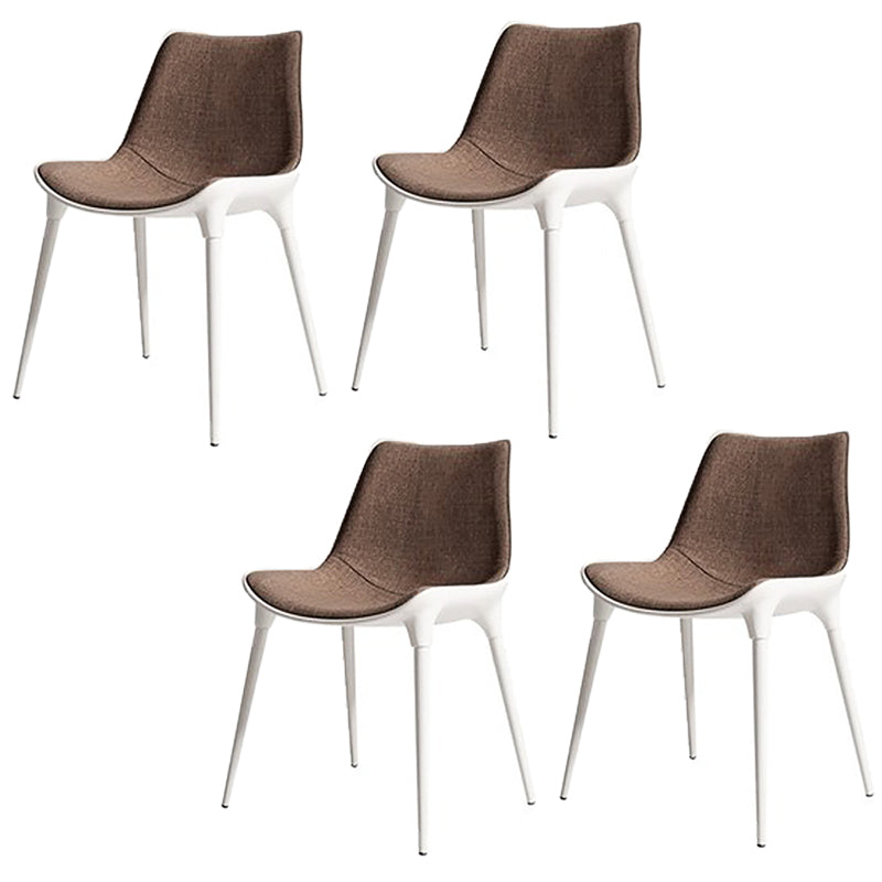 Eigentijdse stijl eetstoelen keukenarmloze zijstoelen met metalen benen