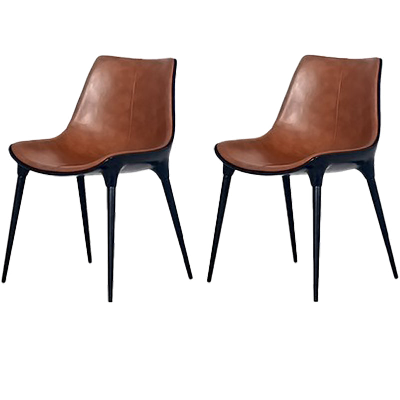 Eigentijdse stijl eetstoelen keukenarmloze zijstoelen met metalen benen