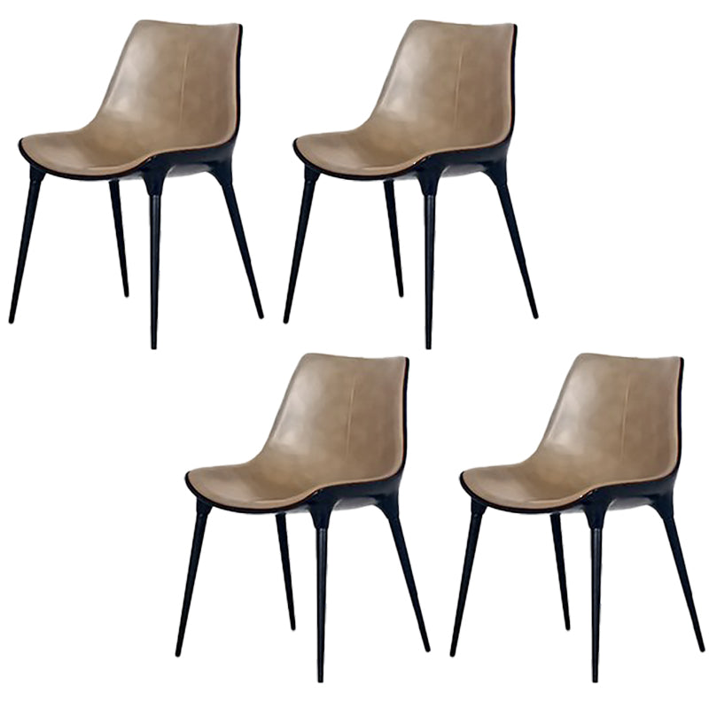Eigentijdse stijl eetstoelen keukenarmloze zijstoelen met metalen benen