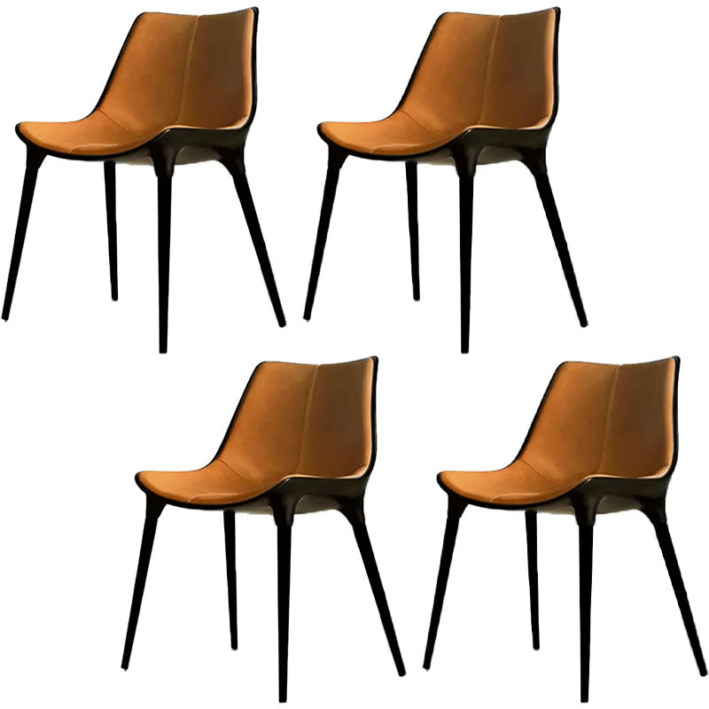 Eigentijdse stijl eetstoelen keukenarmloze zijstoelen met metalen benen