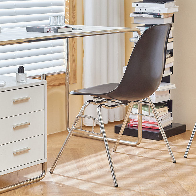 Sedie laterali senza braccio in stile industriale sedia da pranzo in plastica solida per casa